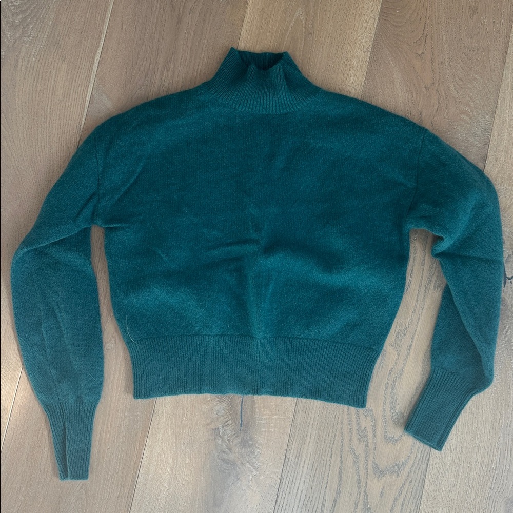 Babaton kath luxe cashmere dark green Cowl Neck Sweater